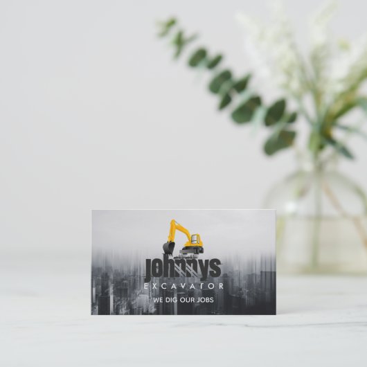 Excavator-Logo Visitekaartjes (Staand voorkant)