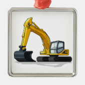 Excavator Metalen Ornament (Voorkant)