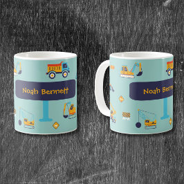 Excavator Name Mug for Toddler Boys Koffiemok