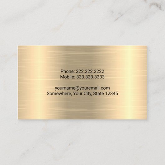 Excavator Operator Gold Construction Contractant Visitekaartje (Achterkant)