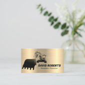 Excavator Operator Gold Construction Contractant Visitekaartje (Staand voorkant)