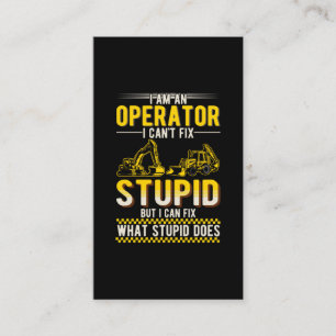 Excavator Operator Medewerker Humor Visitekaartje