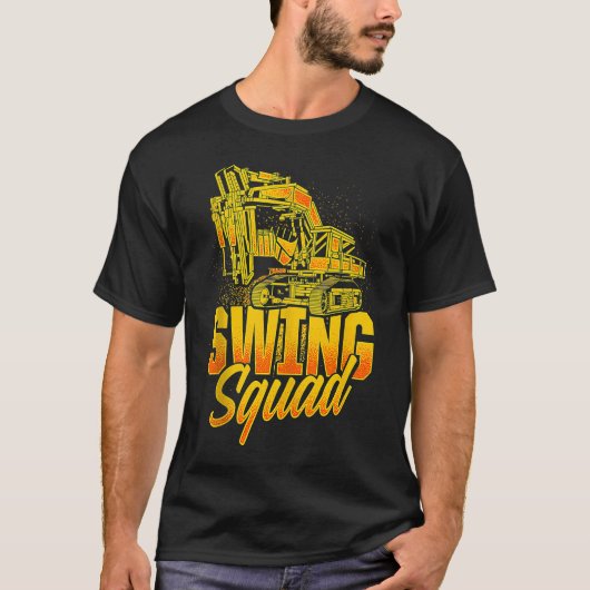 Excavator-operator voor backhoe op de graafmachine t-shirt (Voorkant)