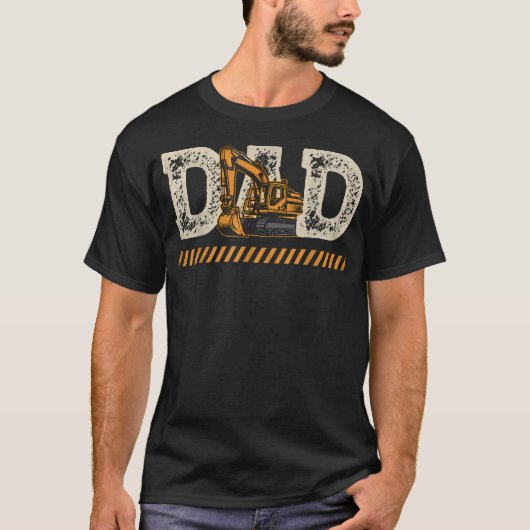 Excavator Papa Vaderdag Bouw Vader T-shirt (Voorkant)