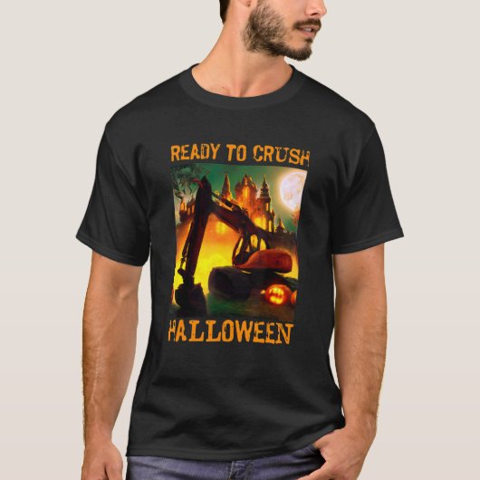 Excavator Ready to Crush Halloween Costume Boys T-shirt (Voorkant)