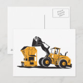 Excavator-retro voor eindlader briefkaart (Voorkant / Achterkant)