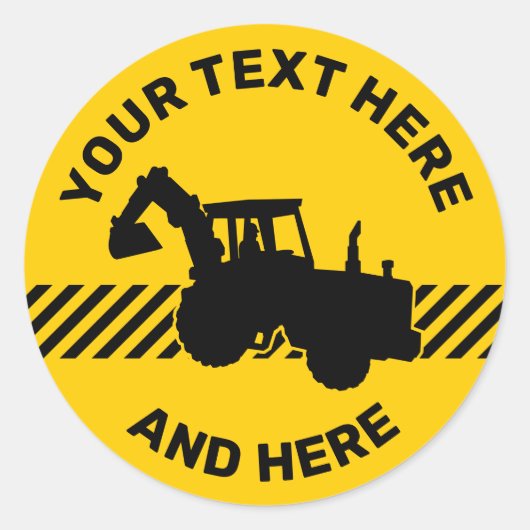 Excavator Ronde Sticker (Voorkant)