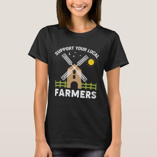 Excavator  Support your local farmers T-shirt (Voorkant)