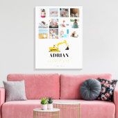 Excavator Truck Baby First Year Photo Collage Canvas Afdruk (Insitu (Woonkamer))