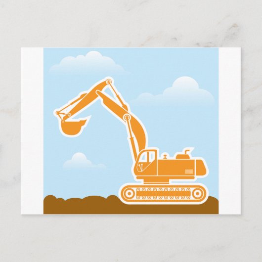 Excavator-vector Briefkaart (Voorkant)
