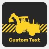 Excavator Vierkante Sticker (Voorkant)
