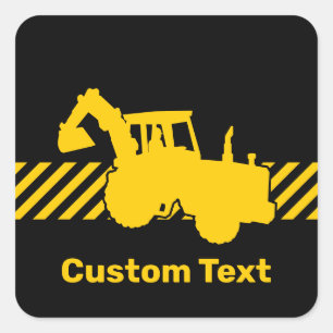 Excavator Vierkante Sticker