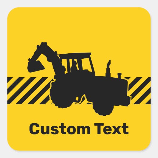Excavator Vierkante Sticker (Voorkant)