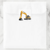 Excavator Vierkante Sticker (Tas)