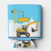 Excavator voegt Naam toe Personaliseren Blikjeskoeler (Achterkant)