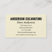 Excavatorconstructie Visitekaartje (Achterkant)