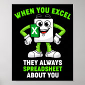 Excel Coworker Birthday Employee Farewell Goodbye Poster (Voorkant)