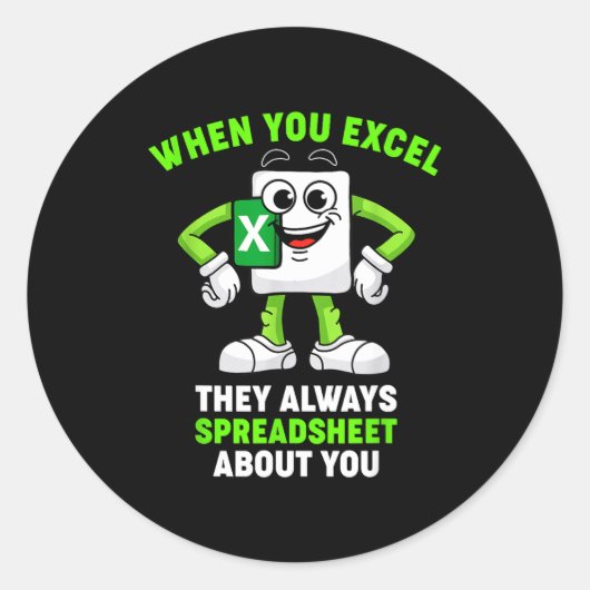 Excel Coworker Birthday Employee Farewell Goodbye Ronde Sticker (Voorkant)