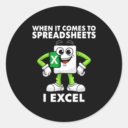 Excel Coworker Birthday Employee Farewell Goodbye Ronde Sticker (Voorkant)