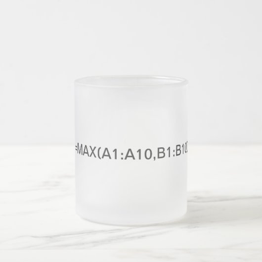 Excel-formule: Maximumformule Matglas Koffiemok (Center)