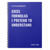 Excel-formules die ik pretendeer te begrijpen notitieboek (Voorkant)