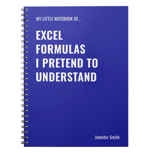 Excel-formules die ik pretendeer te begrijpen notitieboek (Voorkant)