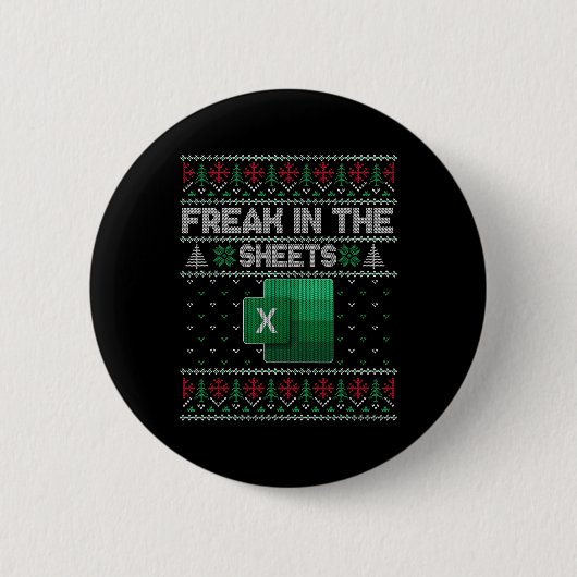 Excel freak in de vellen spreadsheet lelijk T-shir Ronde Button 5,7 Cm (Voorkant)