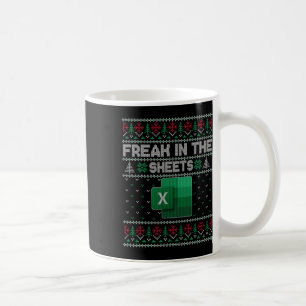 Excel freak in de vellen spreadsheet lelijke trui koffiemok