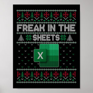 Excel freak in de vellen spreadsheet lelijke trui poster