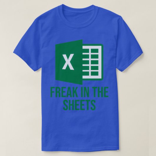 Excel Freak in vellen Funny Excel Design T-shirt (Design voorkant)