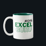 Excel Guru Funny Accounting Tweekleurige Koffiemok<br><div class="desc">Kies een geweldig cadeau, geef een mok op maat aan iemand speciaal, of behandel jezelf met een design dat je op een werkdag 's ochtends aan het lachen maakt. Creëer je eigen NERD mok, maak het uniek voor jou! Koop ons collectie van de meest nerveuze mokken, maak de grappige grappen...</div>