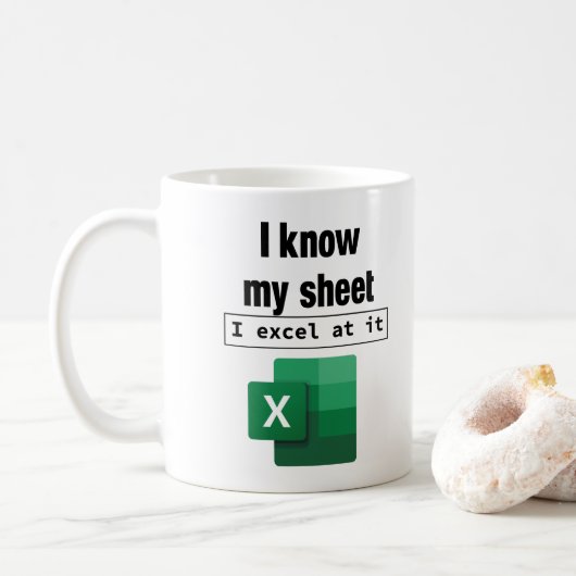 Excel Ik ken mijn spreadsheet Nerd collega Koffiemok (Met donut)