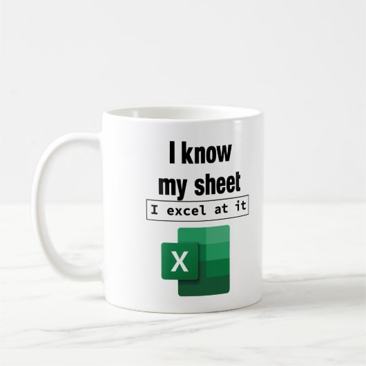 Excel Ik ken mijn spreadsheet Nerd collega Koffiemok (Links)