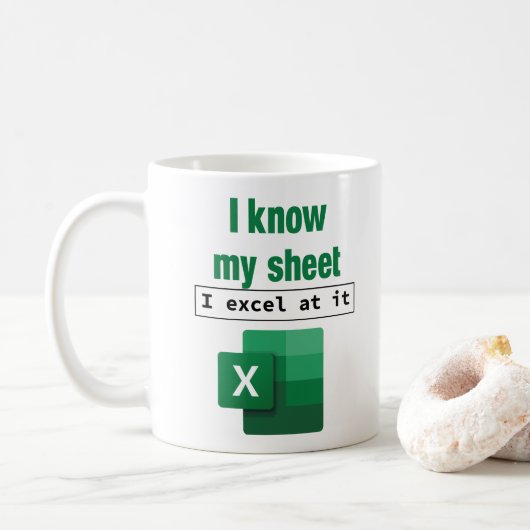 Excel Ik ken mijn spreadsheet Nerd collega Koffiemok (Met donut)