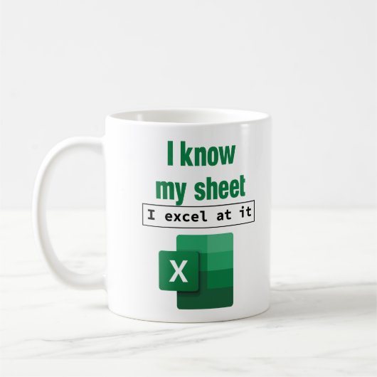Excel Ik ken mijn spreadsheet Nerd collega Koffiemok (Links)