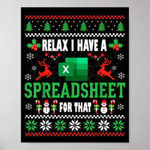 Excel lelijke kersttrui Ik heb een spreadsheet Poster