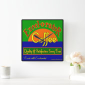 Excel-o-reator Coffee Funny Retro Wall Clock Vierkante Klok (Huis)