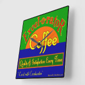 Excel-o-reator Coffee Funny Retro Wall Clock Vierkante Klok (Hoek)