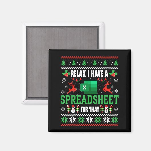Excel Ugly Christmas Sweater I Have A Spreadsheet Magneet (Voorkant / Achterkant)