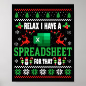 Excel Ugly Christmas Sweater I Have A Spreadsheet  Poster (Voorkant)