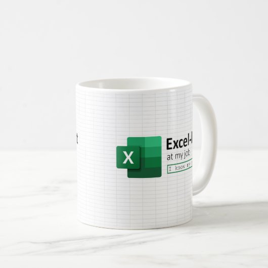 Excel-uitgeleend bij My Job, Ik ken Mijn Bladkoffi Koffiemok (Voorkant rechts)