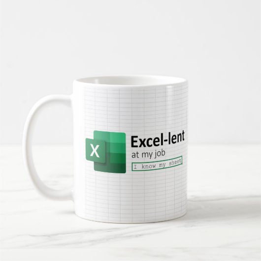 Excel-uitgeleend bij My Job, Ik ken Mijn Bladkoffi Koffiemok (Links)