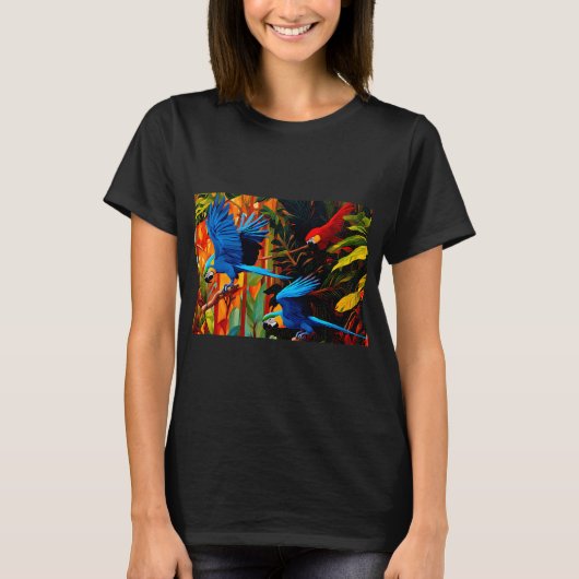 Excellence's Birds: Blauwe Ara Anodorhynchus lear T-shirt (Voorkant)