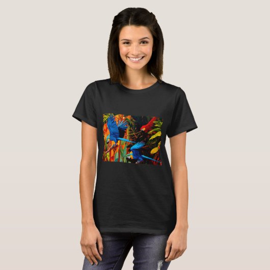 Excellence's Birds: Blauwe Ara Anodorhynchus lear T-shirt (Voorkant volledig)