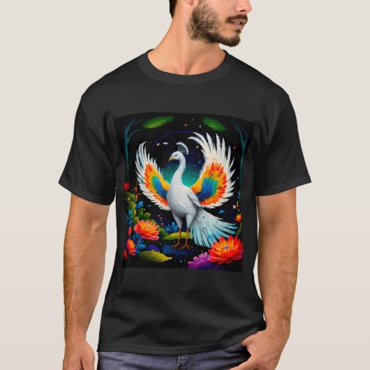 Excellence's Vogels Denkbeeldige Pauwen T-shirt (Voorkant)