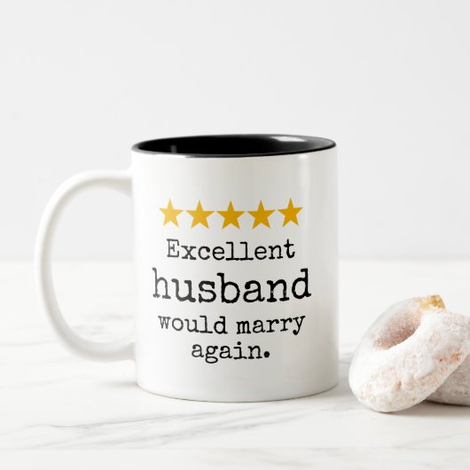 Excellent Husband Would Marry Again Funny Tweekleurige Koffiemok (Met donut)
