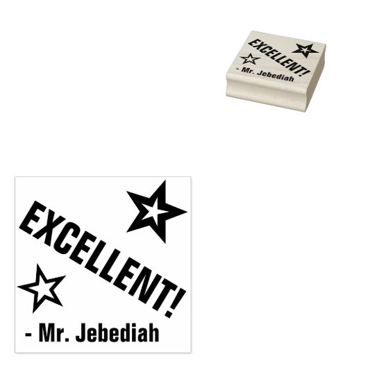 "EXCELLENT!" + Naam van aannemer Rubber Stempel (Gestempeld)