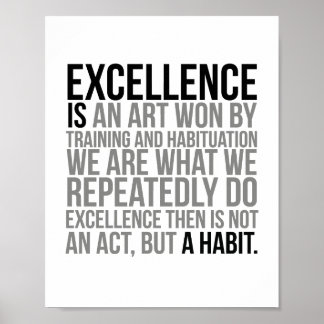 Excellentie is een kunst-brein door training poster