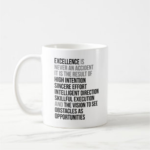 Excellentie is nooit een ongeval koffiemok