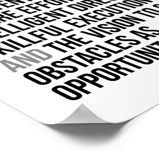 Excellentie is nooit een ongeval poster (Hoek)